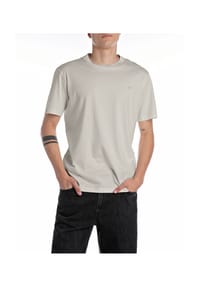 REPLAY - T-Shirt, Baumwolle, für Herren - 011 NATURAL WHITE