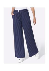 heine - Jersey-Hose - marine-silberfarben Nadelstreifen