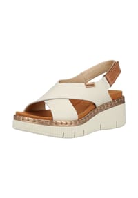 PIKOLINOS - Leder Sandalen - Braun/Weiß