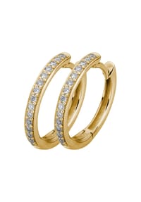 LYOMI - Klappcreolen 585/- Gold 30 Diamant Lab Grown 0,22ct. - gelb