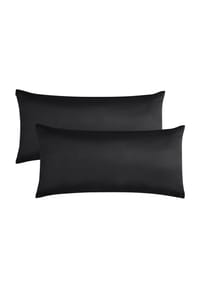 Aspero® - 2x Seiden Kissenbezüge 40x80 cm Alia - Anthrazit