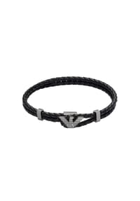 EMPORIO ARMANI N/A - Emporio Armani Herren-ID-Armband aus gunmetal-farbenem Leder, EGS3322060 - Anthrazit