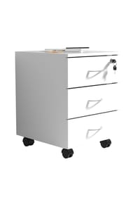 VCM. - Rollcontainer | Beistellcontainer mit drei Schubladen | Maße ca. H. 55 x B. 40 x T. 44 cm | Bürocontainer abschließbar - Baula L - Eiche Vintage