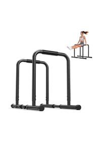 HOME FITNESS CODE - Freistehende Dip Stangen verstellbar, stabile Stahlkonstruktion, Ganzkörpertraining Zuhause - schwarz
