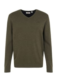 s.Oliver - Feinstrickpullover, V-Ausschnitt, Rippbündchen, für Herren - 92W0 LIGHT GREY MELANGE