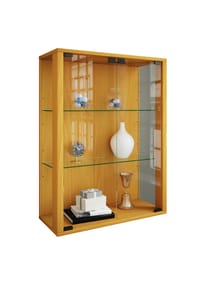 VCM. - Glasvitrine hängend | Vitrine Glas mit ESG-Sicherheitsglas | Maße: H. 80 x B. 60 x T. 25 cm | Hängevitrine Glas | Modern und platzsparend | Glas Vitrinenschrank - Udina - 