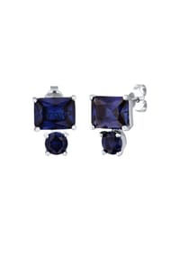 elli. PREMIUM - Ohrringe Ohrstecker Saphir Dunkelblau 925 Sterling Silber - Silber