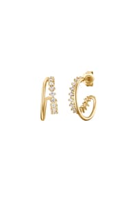 NOELANI - Creolen für Damen, 925 Sterling Silber, Zirkonia synth. - Gold