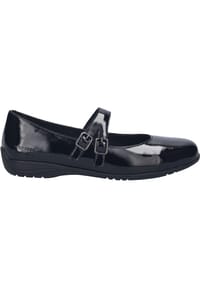 Seibel - Riemchen-Ballerinas "Fenja 35", Leder, Blockabsatz, für Damen - 105 BLACK-BLACK