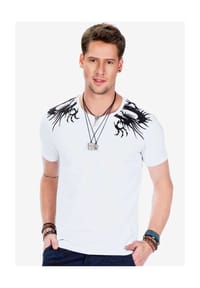CIPO & BAXX® - T-Shirts mit Totenkopf-Print, CT-376 - ROT
