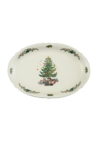 Seltmann Weiden Servierplatte Marieluise Weihnachten 34,1 x 26,3 cm weiß-grün - MARIELUISE WEIHNACHTEN - weiß-grün