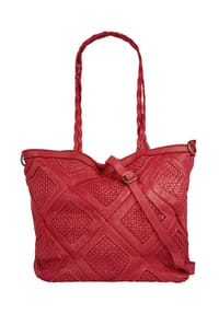 Samantha Look - Shopper Echt Leder, Made In Italy - cognac