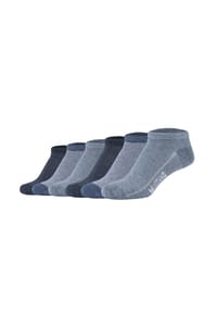 MUSTANG® - Damen Sneakersocken, 6er Pack - Casual Organic Cotton Sneaker, uni - Schwarz