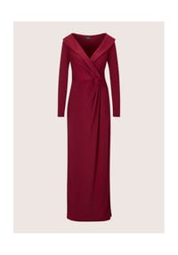 MADELEINE - Elegantes Stretchkleid in Wickel-Optik - rubinrot