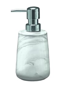 Kleine Wolke® - Seifenspender, Marble, langlebig, 7,8x16,5x7,8 cm - grau/weiß