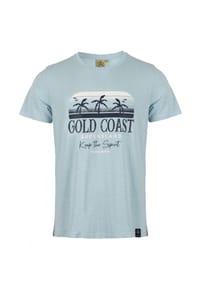 ROADSIGN® australia - Herren T-Shirt Ocean Coast mit Frontmotiv, weiche Baumwolle, sportlich lässiger Sommer-Look für Freizeit und Urlaub - blau