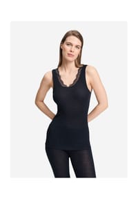 HANRO - Tanktop Woolen Lace - black