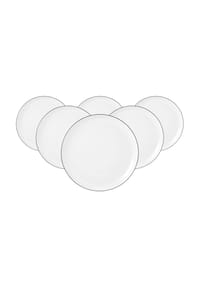 Seltmann Weiden Frühstücksteller Lido Black Line ø 20 cm 6er Set weiß - LIDO BLACK LINE - weiß