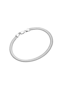SMART JEWEL® - Armband gedrückte Schlangenkette massiv, Silber 925 - silber
