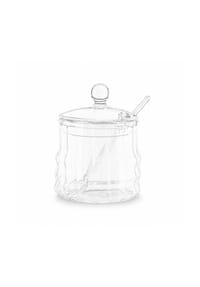 ALMINA® - Glasdose mit Löffel, 200 ml - Behälter für Zucker, Gewürze & - Transparent