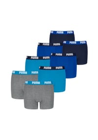 PUMA® - Jungen Boxer Shorts, 8er Pack - Everyday Basic Boxers ECOM 8P, Baumwollmischung, Logo - Blau/Grau