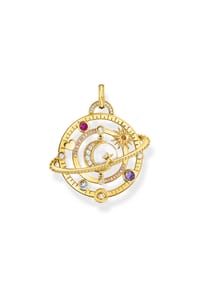 Thomas Sabo - COSMIC AMULET Kettenanhänger mit Planetenring und bunten Steinen - gelbgoldfarben