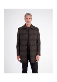 LERROS - Herrenmantel aus kariertem Mischgewebe mit Umschlagkragen - TIMBER BROWN