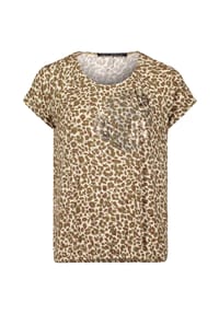 BETTY BARCLAY - Printshirt mit Gummizug - Beige/Khaki