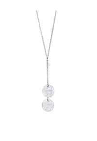 elli. - Halskette Y-Kette Plättchen Anhänger Strukturiert 925 Silber - Gold