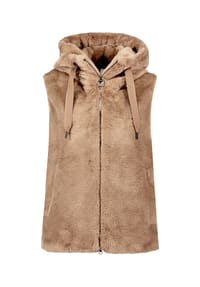 BETTY BARCLAY - Plüschweste mit Kapuze - beige