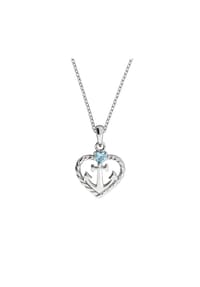 zeeme SILVER - Halskette 925/- Sterling Silber 1 Zirkonia - weiß