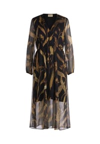 CARTOON - Midikleid langarm - Black/Nature