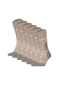 HEAD® - Unisex Wandersocken, 6er Pack - Hiking All Climates Crew, Sportsocken, Logo - Grau