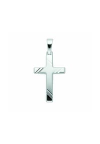 Adelia's - Schmuckset - Set mit Halskette 585 Weißgold Kreuz Anhänger - silber