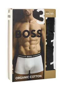 BOSS - Herren Trunks, 3er Pack - 3P Bold, Boxershorts, Cotton Stretch, Logo, uni - Schwarz