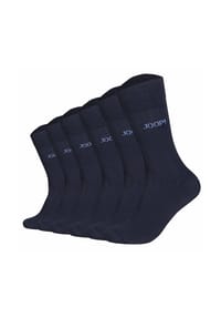 JOOP! - Unisex Socken, 6er Pack - Premium Essential Mercerised Socks, Logo, einfarbig - Dunkelblau