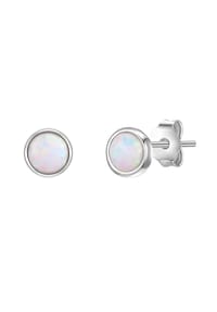 GLANZSTÜCKE MÜNCHEN - Damen Ohrringe aus 925/- Sterling Silber in Silber mit Opal (synth.) - silber