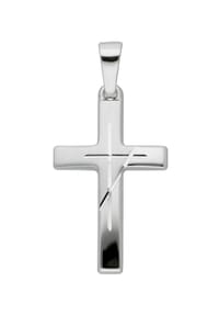 Adelia's - Damen Gold Schmuck 333 Weißgold Kreuz Anhänger - silber