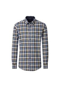 CASAMODA - Herren Freizeithemd kariert Casual Fit - Grün