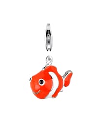 Nenalina - Charm Anhänger Clownfisch Fisch Bunt Emaille 925 Silber - Silber