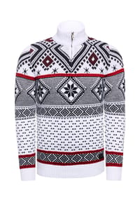RUSTY NEAL - Strickpullover mit winterlichem Muster - Schwarz