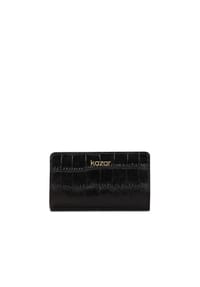 Kazar - Schwarzes Portemonnaie aus geprägtem Leder - Schwarz