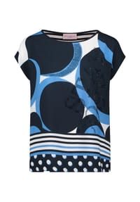 BETTY BARCLAY - Blusenshirt mit Aufdruck - Dunkelblau/Weiß