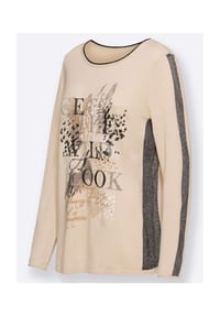 Witt - Pullover - sand-schwarz-bedruckt