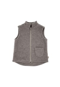 maximo® - GOTS MINI-Weste, Wollfleece  Jerseyfutter, Reißverschluss - braunmeliert