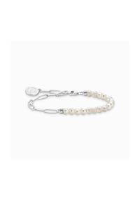 Thomas Sabo - Thomas Sabo Member Charm-Armband mit weißen Perlen und Charmista Coin Silber 925 Sterlingsilber, Kaltemail - silberfarben