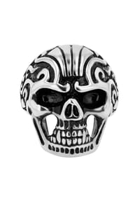 Adelia's - Herren Ring Totenkopf aus Edelstahl - schwarz