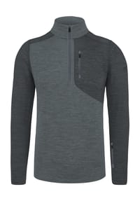 normani® - Herren Merino Langarm mit 1/4 Zipper Mildura - Grau