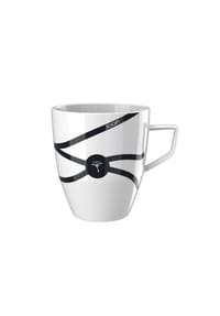 JOOP! Porzellanbecher "Fashion Edition" - LOGO RIBBON - WEISS/SCHWARZ