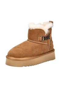 MUSTANG® - Veloursleder Stiefelette - Cognac